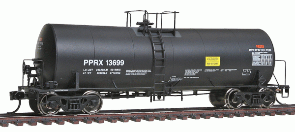 920-100016 Walthers Proto HO 40' Trinity 14,000-Gallon Molten Sulfur Tank Car - Ready to Run -- Conoco Phillips PPRX #13699 (black)