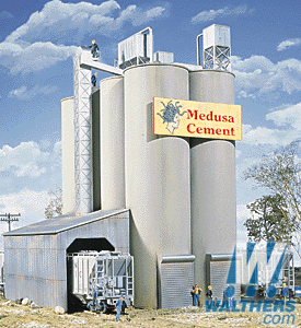 933-3019 Walthers HO Cornerstone Medusa Cement Company -- Kit - 9 x 7 x 11" 22.5 x 17.5 x 27.5cm