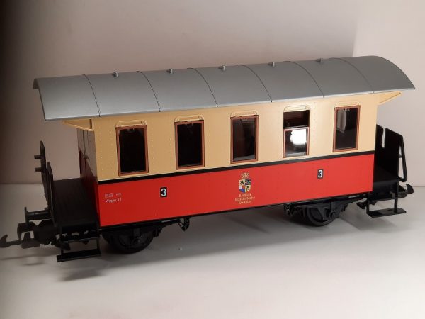 Secondhand Piko G Scale red and cream 2 axle coach