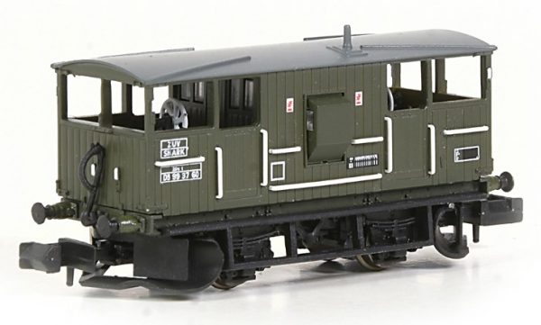 E87543 EFE Rail N gauge BR 20T 'Shark' Ballast Plough Brake Van BR Departmental Olive Green