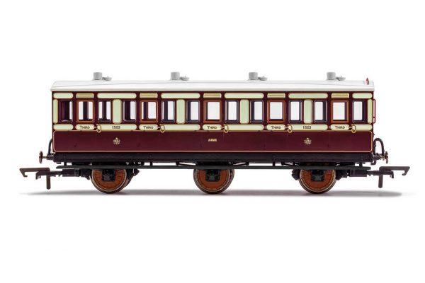 R40120 Hornby 00 LNWR, 6 Wheel Coach, 3rd Class, Fitted Lights, 1523