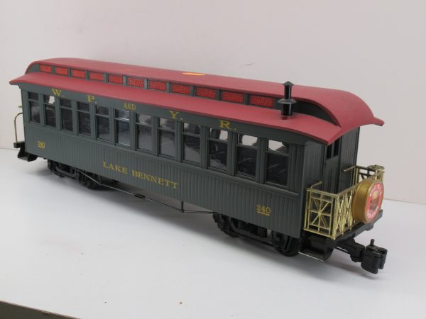 Secondhand Bachmann G scale White Pass and Yukon Observation Coach 240 Lake Bennett