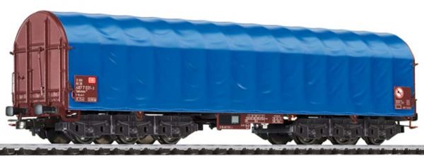 L235776 Liliput HO Steel Transport Wagon with blue sliding tarpaulin DB Epoch V/VI