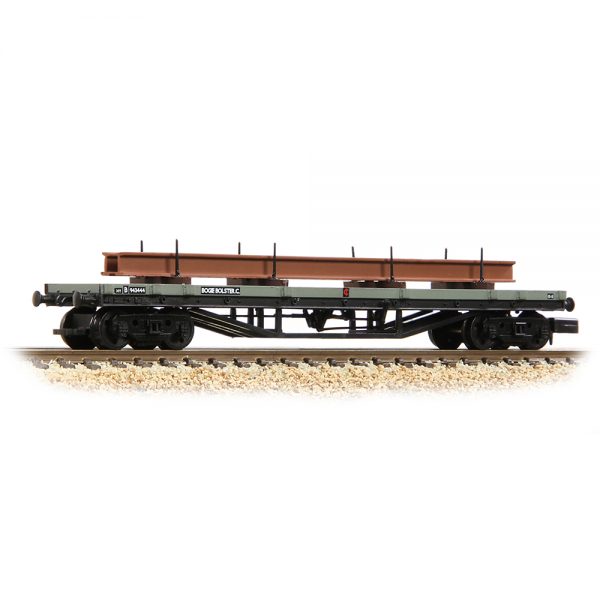 373-926E Graham Farish N gauge 30T 'Bogie Bolster C' Bogie Bolster BR Grey - weathered and load