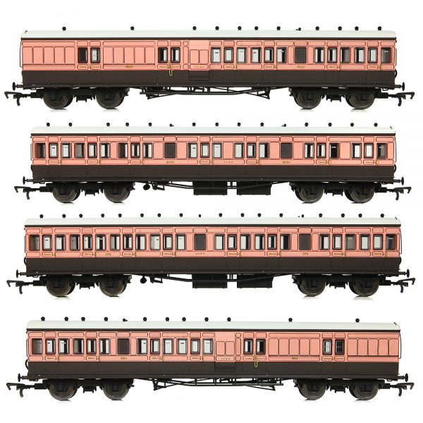 E86011 EFE Rail OO Gauge LSWR Cross Country 4-Coach Pack LSWR Salmon & Brown