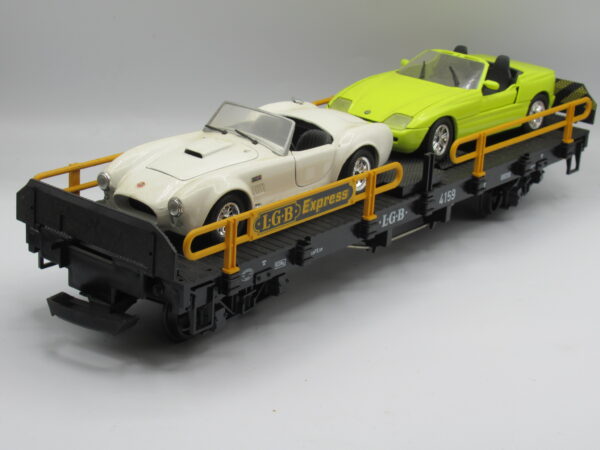 4159 Secondhand LGB G Scale Car Carrier "LGB Express" with two car load