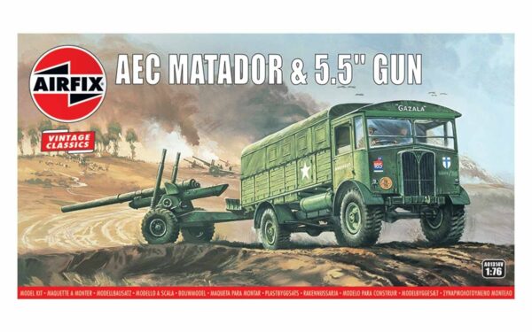 A01314V Airfix 1:76 Vintage Classics AEC Matador and 5.5" Gun