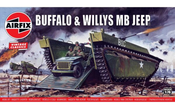 A02302V Airfix 1:76 Vintage Classics Buffalo & Willys MB Jeep