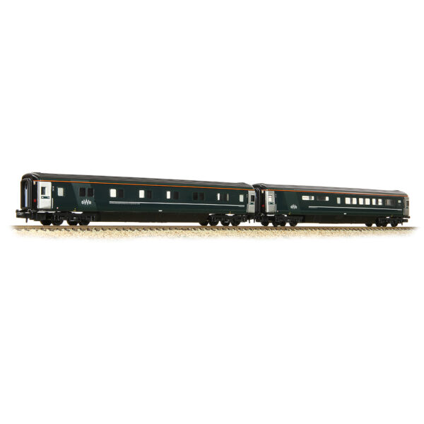 374-997B Graham Farish N gauge BR Mk3 'Night Riviera' 2-Coach Pack GWR Green (FirstGroup) - Pack C