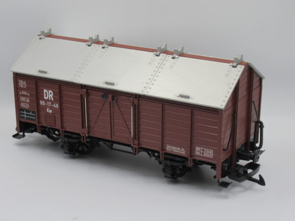 48110 Secondhand LGB G Scale DR covered goods wagon 99-17-49