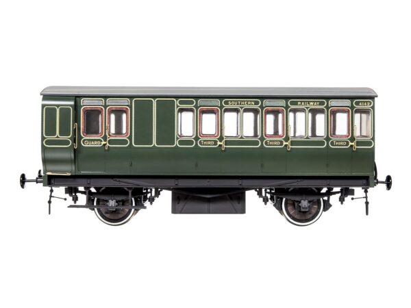 7P-020-550 Dapol O scale Stroudley 4whl Brake 3rd Class Southern Lined Green 4142