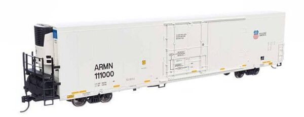 910-4137 Walthers Mainline HO 72' Modern Refrigerator Boxcar - Ready to Run -- Union Pacific(R) ARMN #111000 white, low reporting mark, high shield & slogan