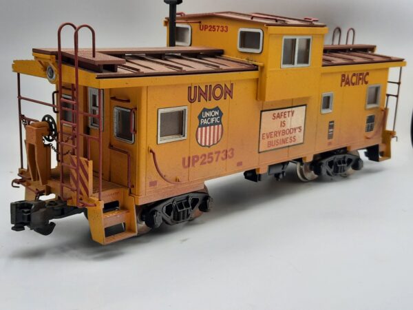 R12103 Secondhand USA Trains G Scale Extended Vision Caboose - Union Pacific- UP25733 - weathered