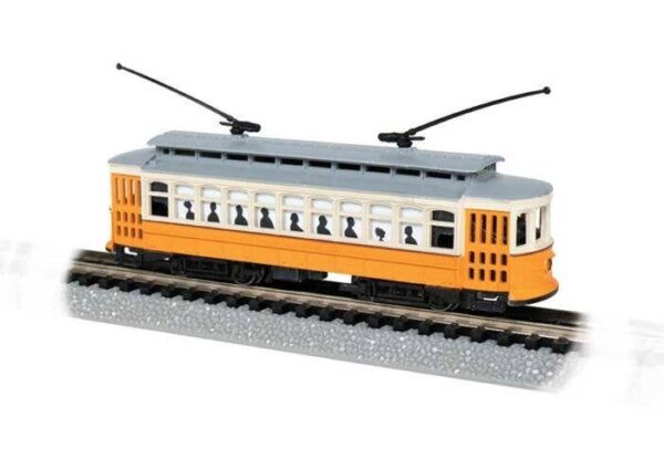 61089 Bachmann N Brill Trolley - Standard DC -- Painted, Unlettered (orange, cream, gray)